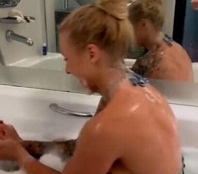 Blonde Bomber/Ebanie Bridges – Nude shower in bath!!! So hot